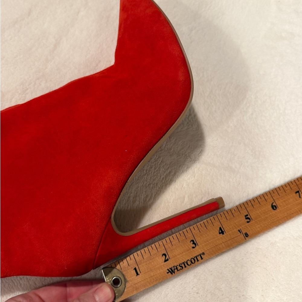 Elegant Red Suede leather Ankle Boots - Picture 9 of 9